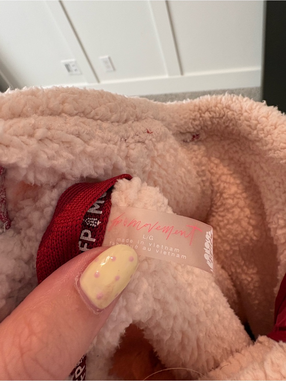 FP Movement Mountain High Fleece Light Pink and Red Size Large - Picture 6 of 6